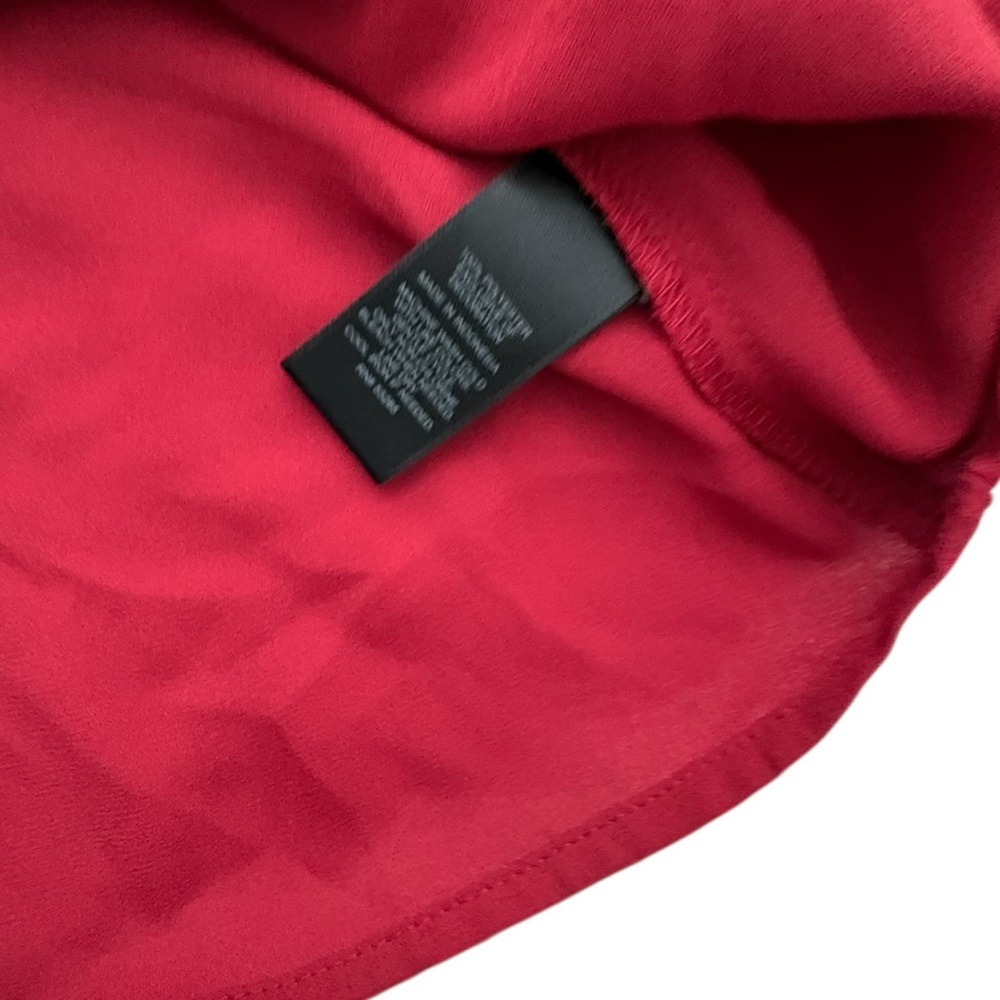 Express Lightweight Sheer Red Women's Top Med Work Business Casual Button Back - Picture 5 of 8